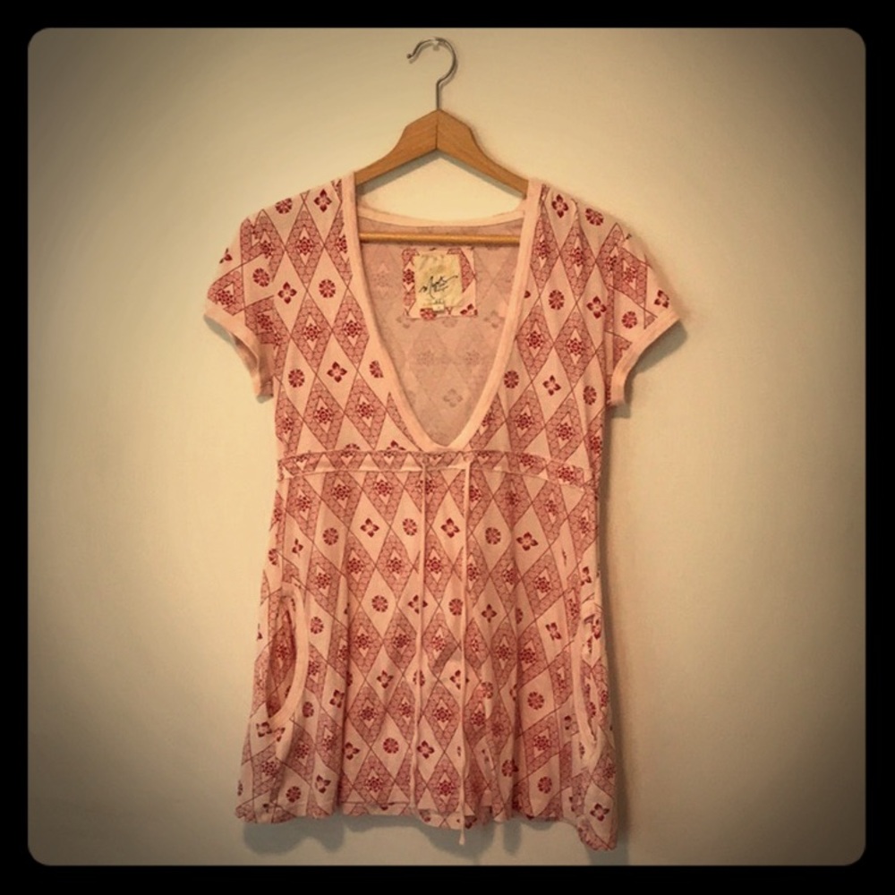 Ethnic Print Cotton Hoodie Tunic Dress